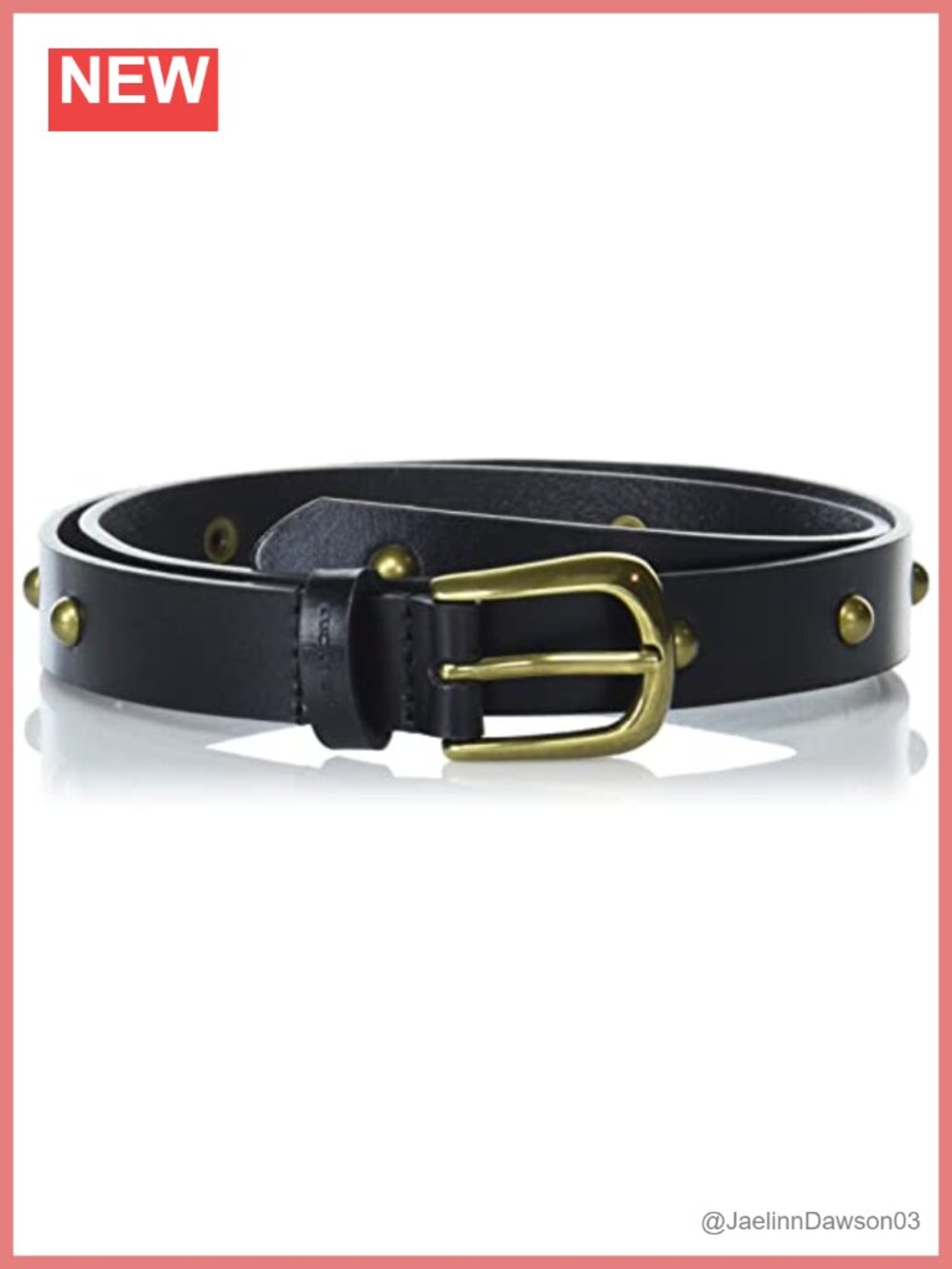 Genuine Leather Studded Belt Harness Buckle 1" Strap Everyday Jeans Pants Skirt